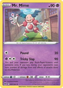 Mr. Mime, Lost Origin #67, Pokémon TCG card