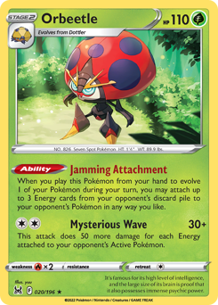 Orbeetle, Lost Origin #20, Pokémon TCG card