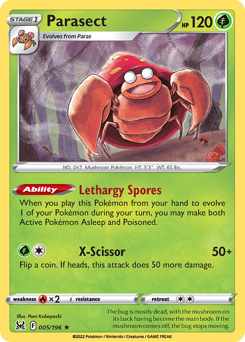 Parasect, Lost Origin #5, Pokémon TCG card