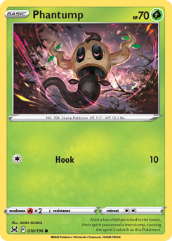 Phantump, Lost Origin #16, Pokémon TCG card