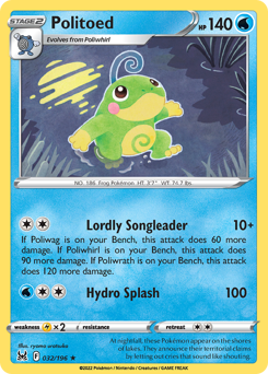 Politoed, Lost Origin #32, Pokémon TCG card