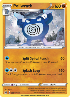 Poliwrath, Lost Origin #85, Pokémon TCG card