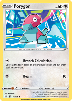 Porygon, Lost Origin #140, Pokémon TCG card