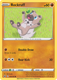 Rockruff, Lost Origin #109, Pokémon TCG card