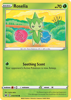 Roselia, Lost Origin #14, Pokémon TCG card