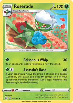 Roserade, Lost Origin #15, Pokémon TCG card