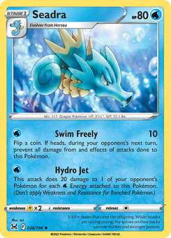 Seadra, Lost Origin #36, Pokémon TCG card