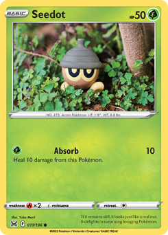 Seedot, Lost Origin #11, Pokémon TCG card