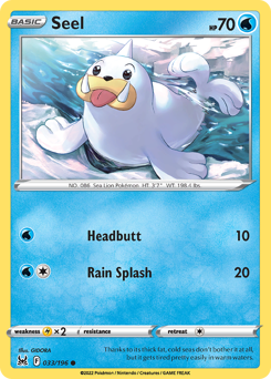 Seel, Lost Origin #33, Pokémon TCG card