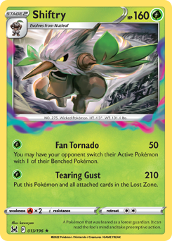 Shiftry, Lost Origin #13, Pokémon TCG card