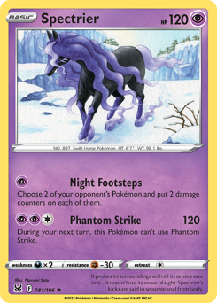 Spectrier, Lost Origin #81, Pokémon TCG card