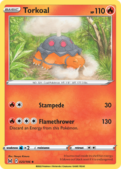 Torkoal, Lost Origin #23, Pokémon TCG card