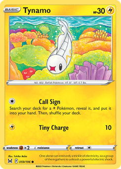 Tynamo, Lost Origin #59, Pokémon TCG card