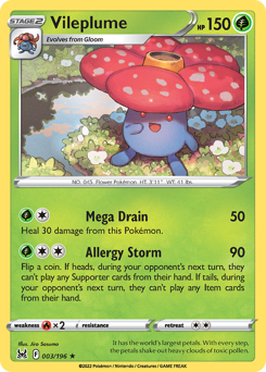 Vileplume, Lost Origin #3, Pokémon TCG card