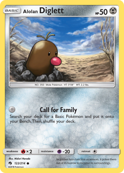 Alolan Diglett, Lost Thunder #122, Pokémon TCG card