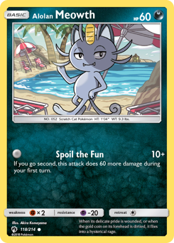 Alolan Meowth, Lost Thunder #118, Pokémon TCG card