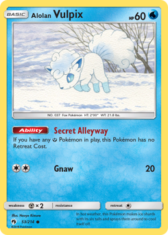 Alolan Vulpix, Lost Thunder #53, Pokémon TCG card