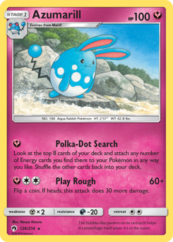 Azumarill, Lost Thunder #136, Pokémon TCG card