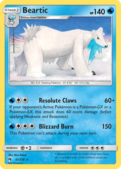 Beartic, Lost Thunder #62, Pokémon TCG card
