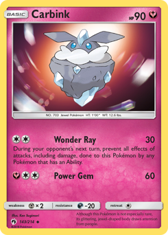Carbink, Lost Thunder #143, Pokémon TCG card