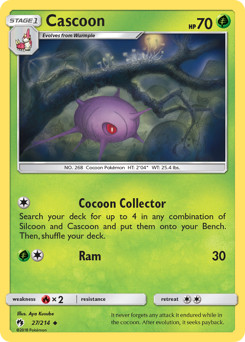 Cascoon, Lost Thunder #27, Pokémon TCG card