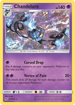 Chandelure, Lost Thunder #103, Pokémon TCG card