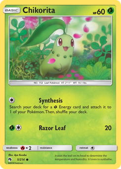 Chikorita, Lost Thunder #5, Pokémon TCG card