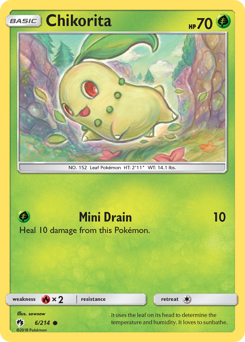 Chikorita, Lost Thunder #6, Pokémon TCG card