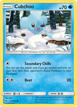 Cubchoo, Lost Thunder #61, Pokémon TCG card