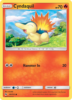 Cyndaquil, Lost Thunder #40, Pokémon TCG card