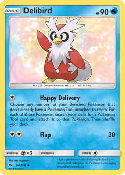 Delibird, Lost Thunder #57, Pokémon TCG card