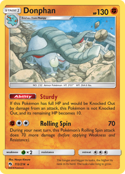 Donphan, Lost Thunder #112, Pokémon TCG card