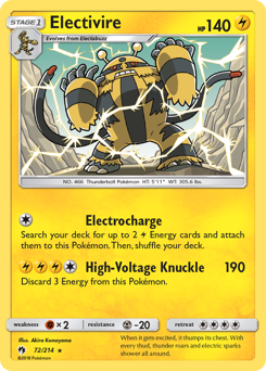 Electivire, Lost Thunder #72, Pokémon TCG card