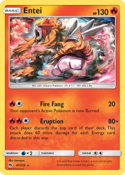 Entei, Lost Thunder #47, Pokémon TCG card