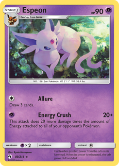 Espeon, Lost Thunder #89, Pokémon TCG card
