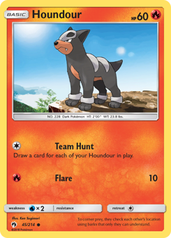 Houndour, Lost Thunder #45, Pokémon TCG card