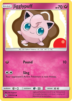 Jigglypuff, Lost Thunder #133, Pokémon TCG card