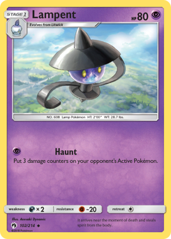Lampent, Lost Thunder #102, Pokémon TCG card