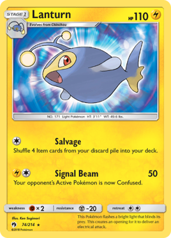 Lanturn, Lost Thunder #74, Pokémon TCG card