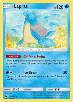 Lapras, Lost Thunder #56, Pokémon TCG card