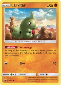 Larvitar, Lost Thunder #114, Pokémon TCG card