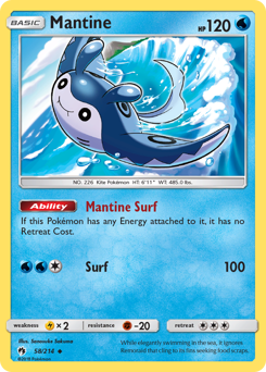 Mantine, Lost Thunder #58, Pokémon TCG card