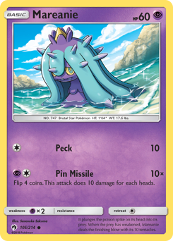 Mareanie, Lost Thunder #105, Pokémon TCG card