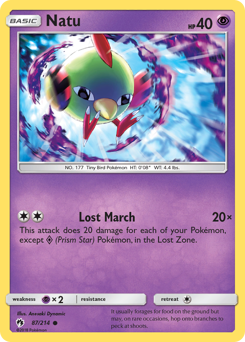 Natu, Lost Thunder #87, Pokémon TCG card