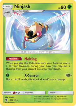 Ninjask, Lost Thunder #30, Pokémon TCG card