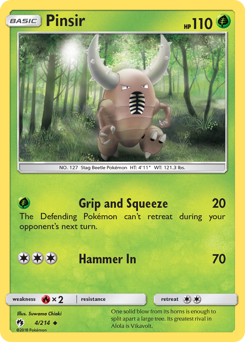 Pinsir, Lost Thunder #4, Pokémon TCG card