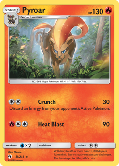 Pyroar, Lost Thunder #51, Pokémon TCG card