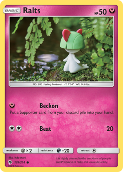 Ralts, Lost Thunder #139, Pokémon TCG card