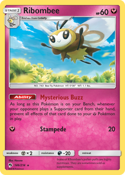 Ribombee, Lost Thunder #146, Pokémon TCG card