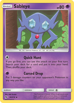 Sableye, Lost Thunder #96, Pokémon TCG card
